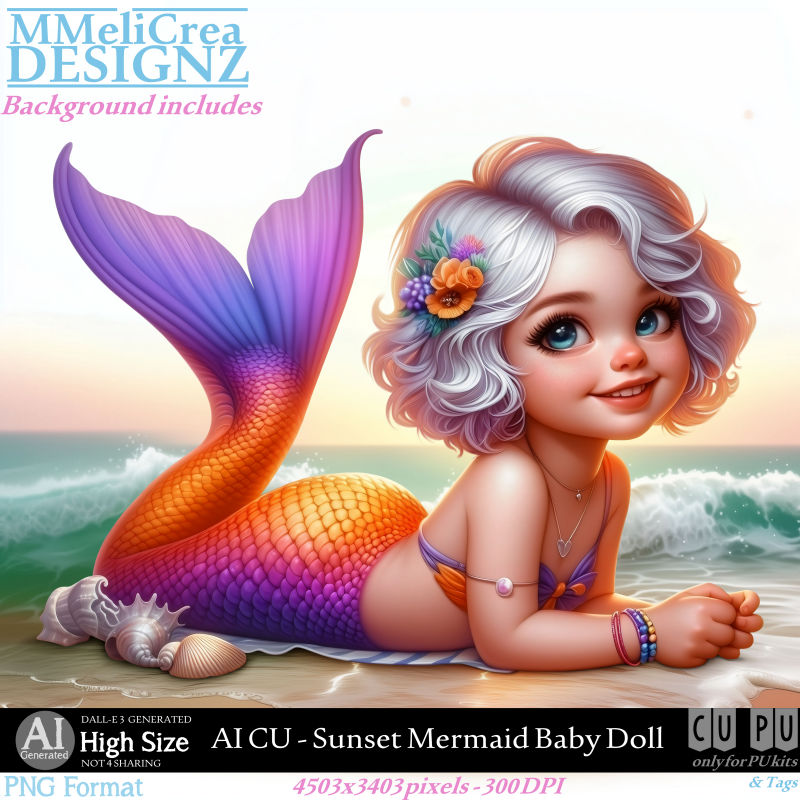(image for) AI - CU Sunset Mermaid Baby Doll (CU4PU/PNG)